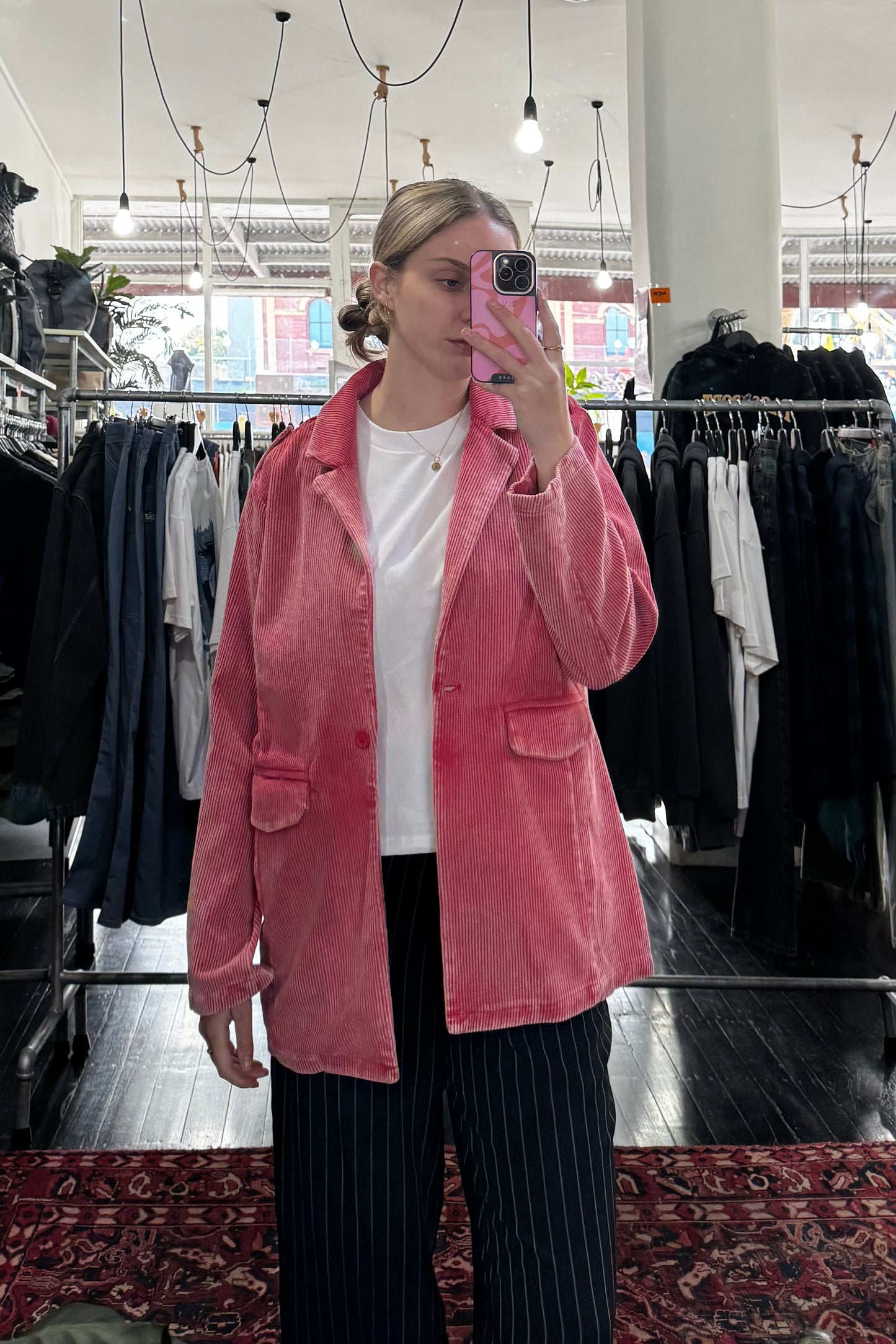MILA WASHED CORD BLAZER (Fade Red)
