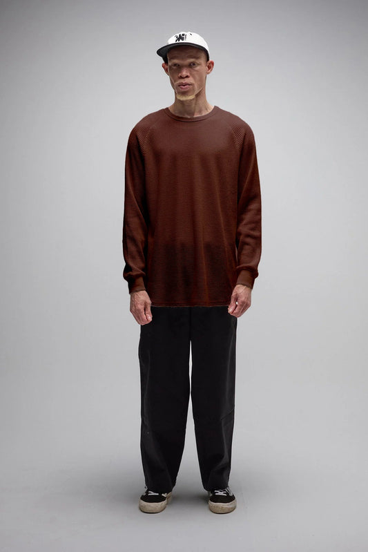 AG WAFFLE LONG SLEEVE (Brown)
