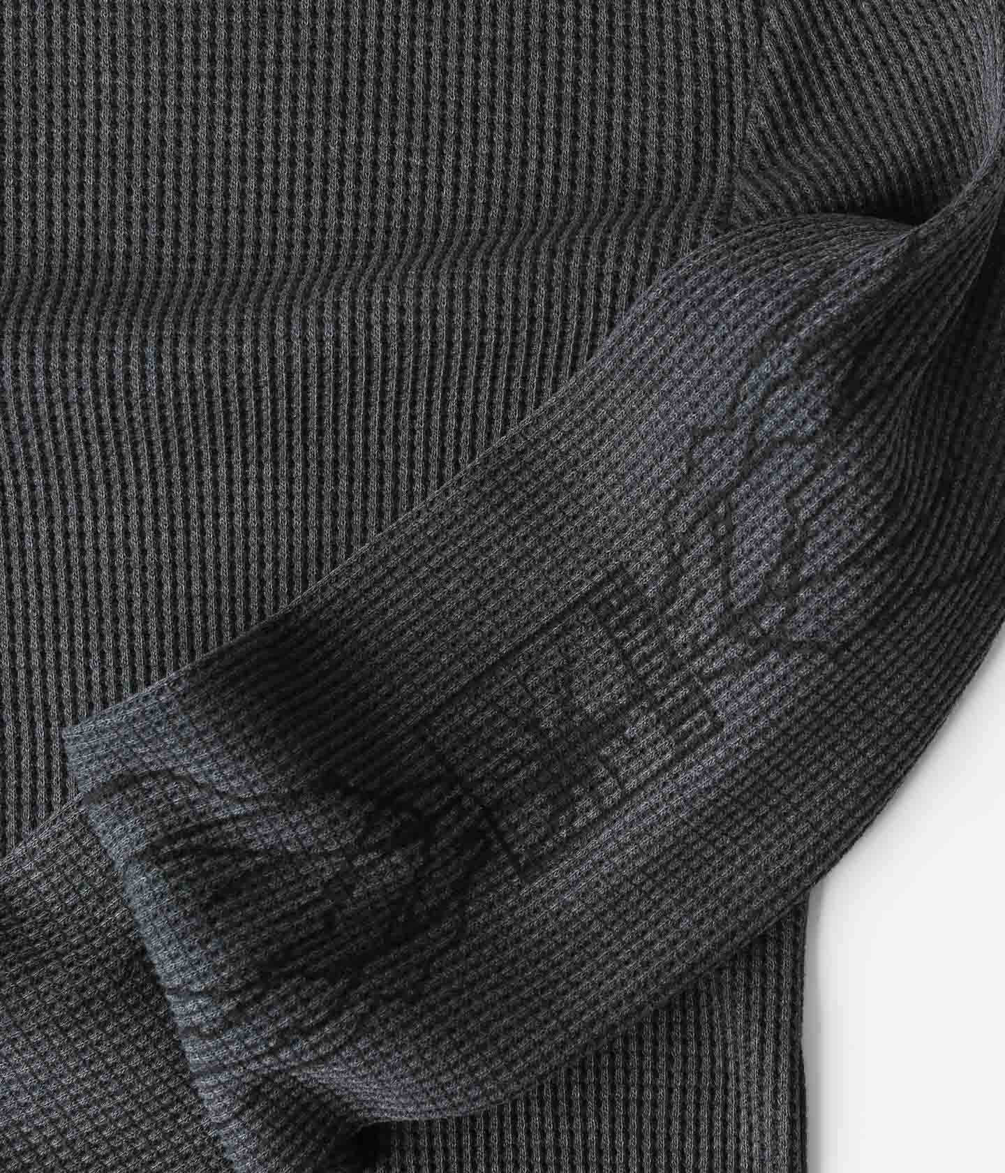 SCRAWL LS WAFFLE TEE (Wash Black)