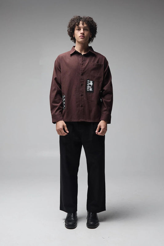 VIVIAN ENGINEERED LS SHIRT (Bark)