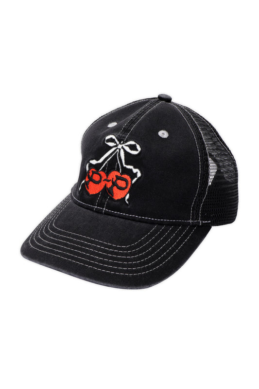 CHERRIES LEAGUES TRUCKER CAP (Black)