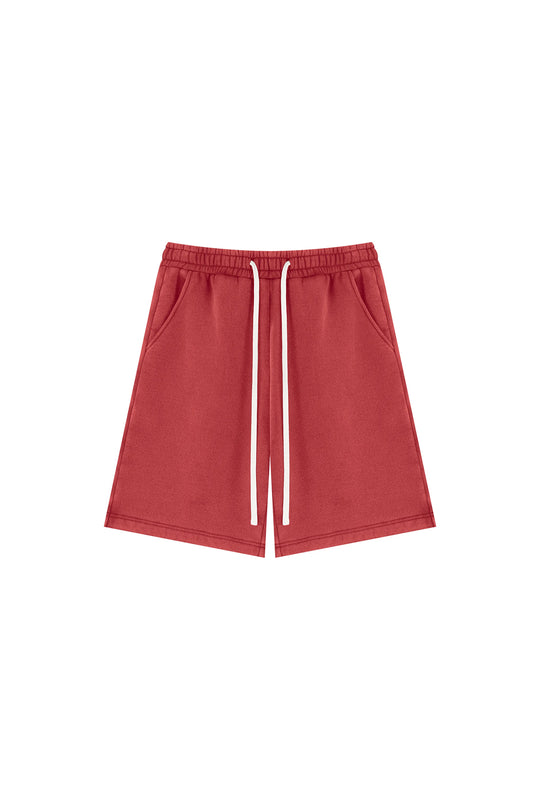 PREMIUM WASH TRACK SHORTS (Red)