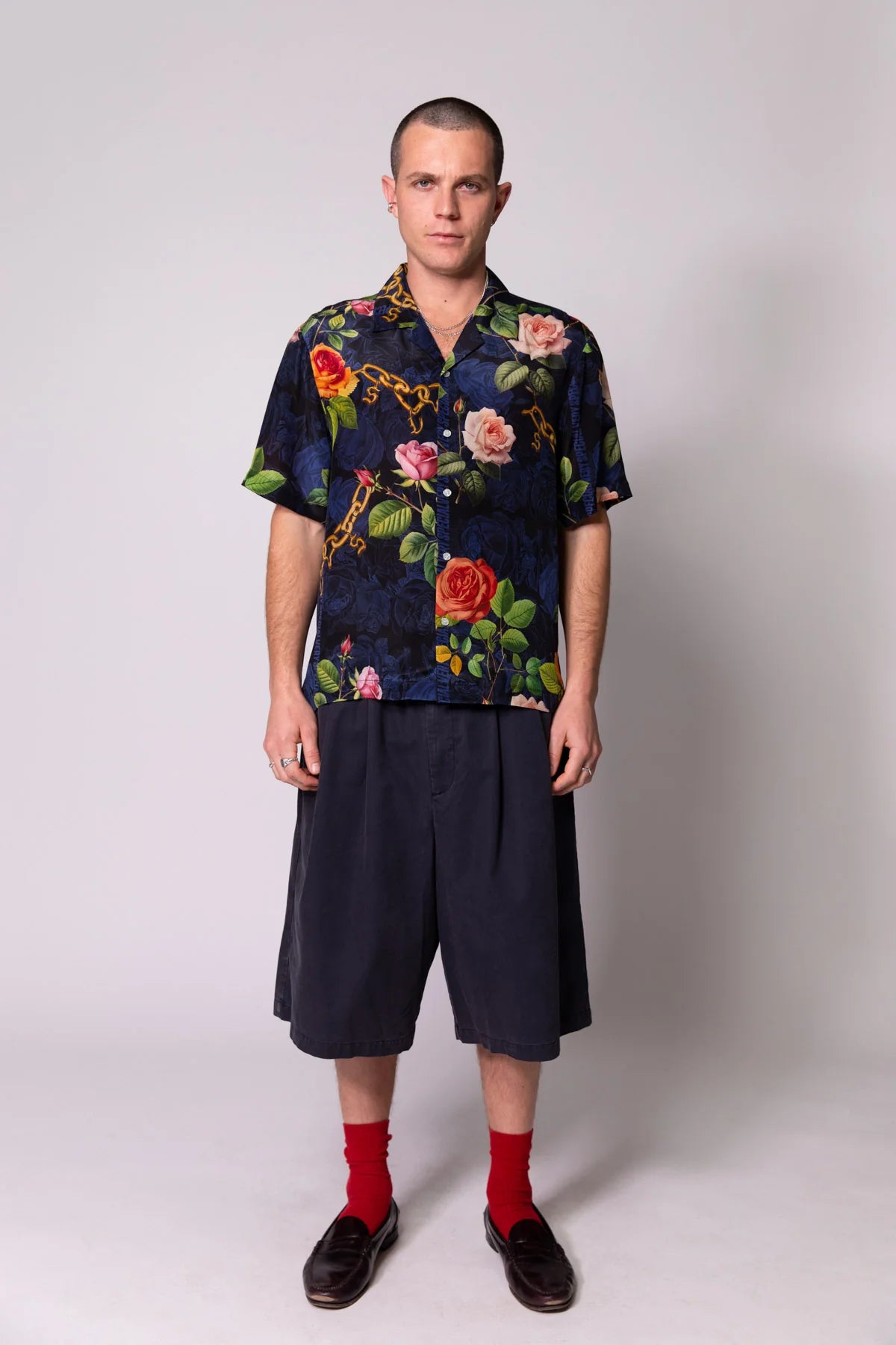 CHAINS & ROSES SILK RESORT SHIRT