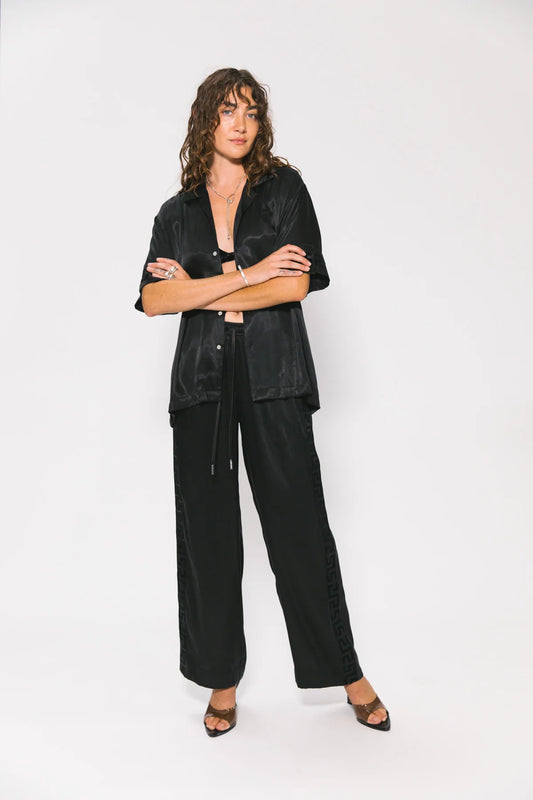 GEO PANEL RESORT SHIRT (Black)