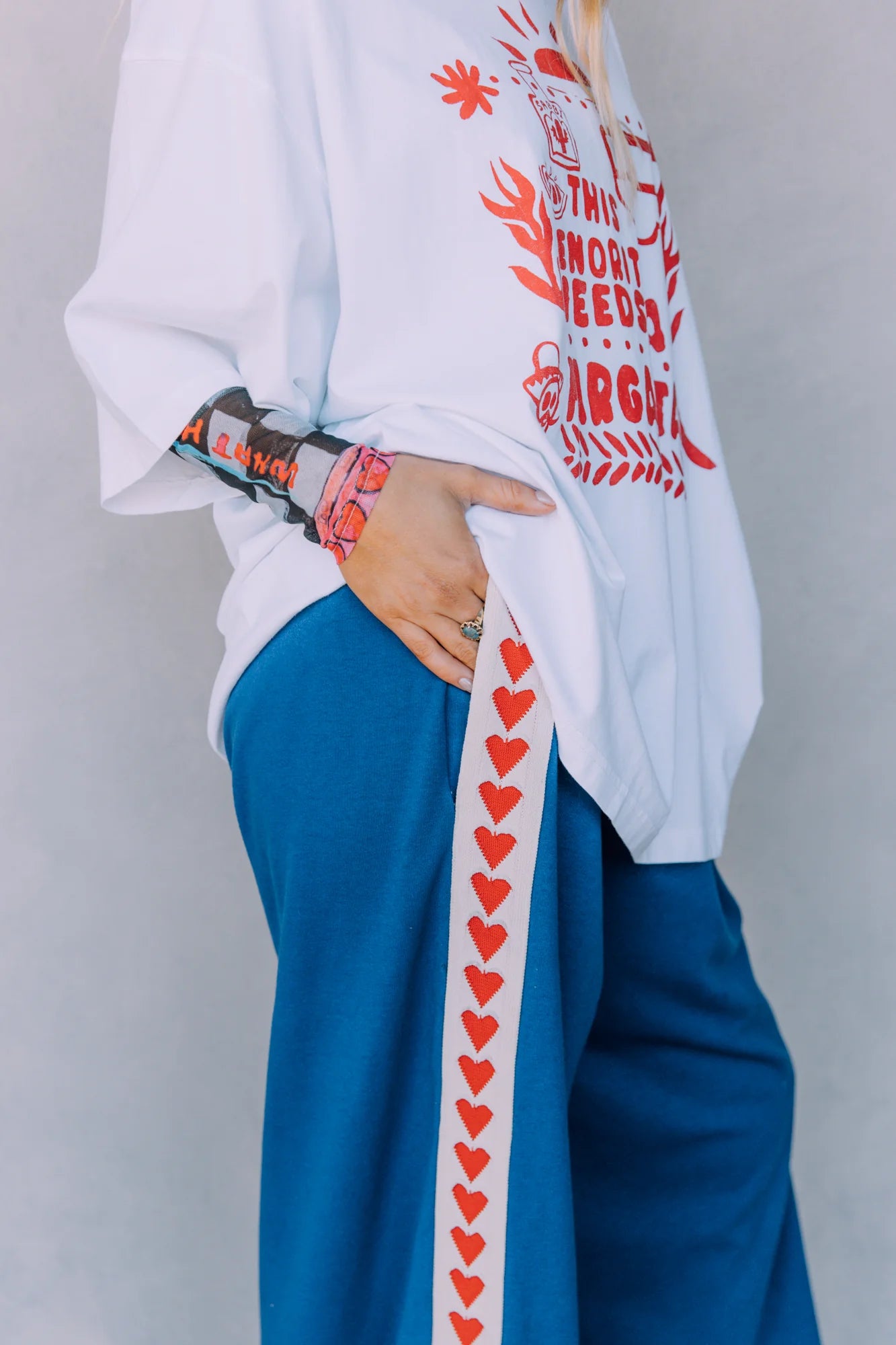 THE RAVING HEARTS PANTS (Blue)