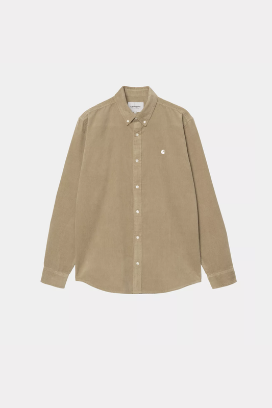 L/S MADISON FINE CORD SHIRT (Leather/Wax)