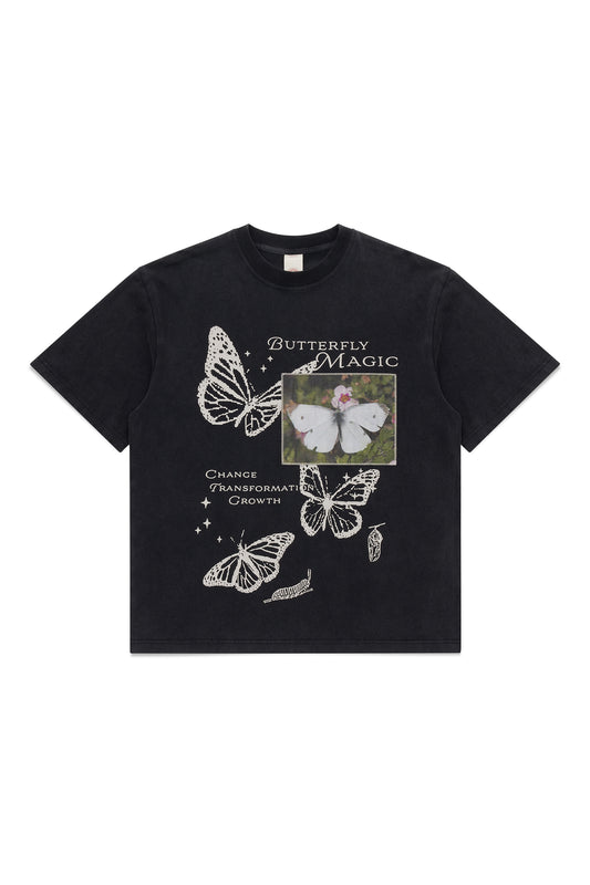 BUTTERFLY MAGIC TEE (Wash Black)