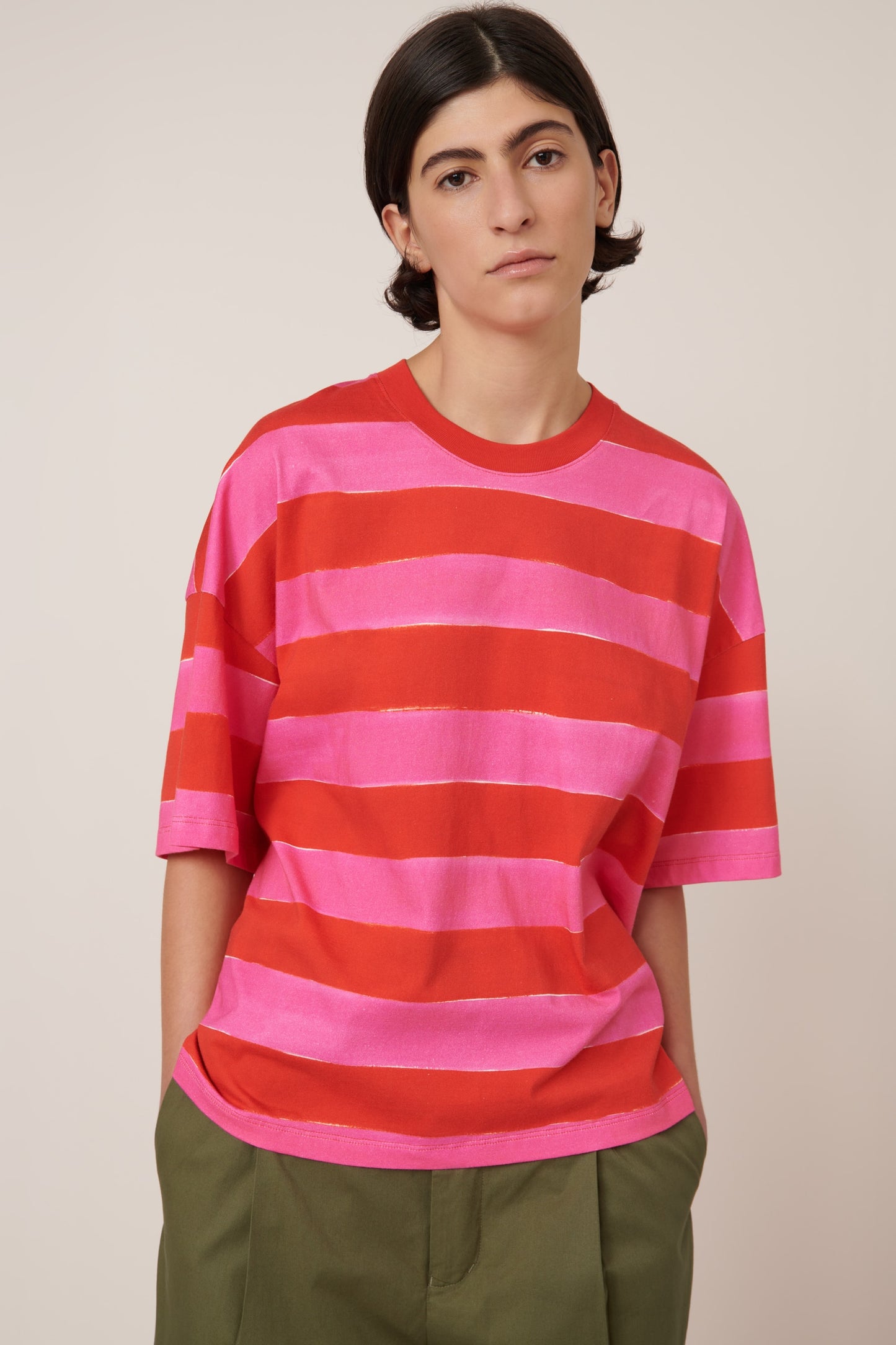 OVERSIZE BOXY TEE (Painted Stripe)