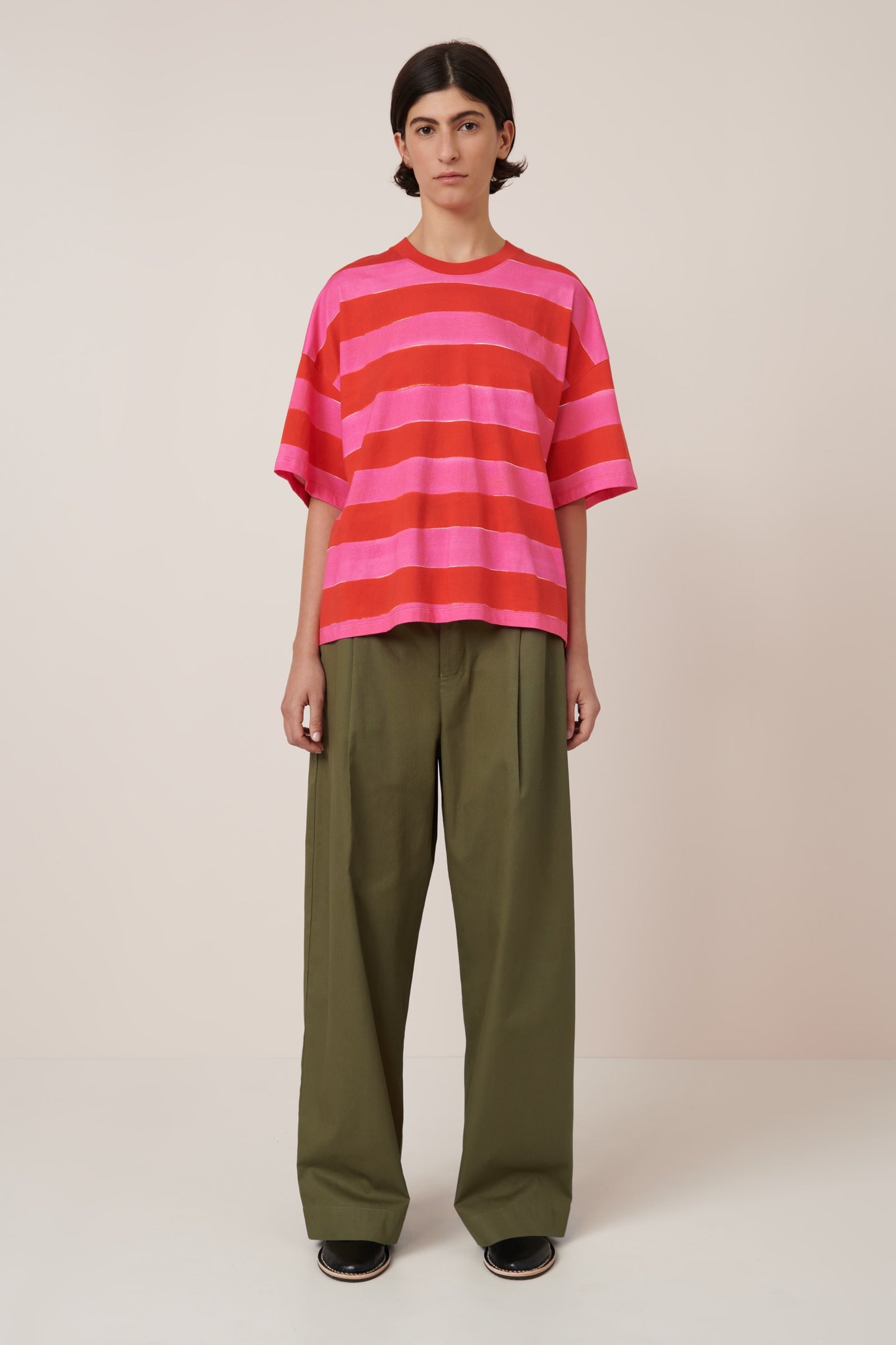 OVERSIZE BOXY TEE (Painted Stripe)