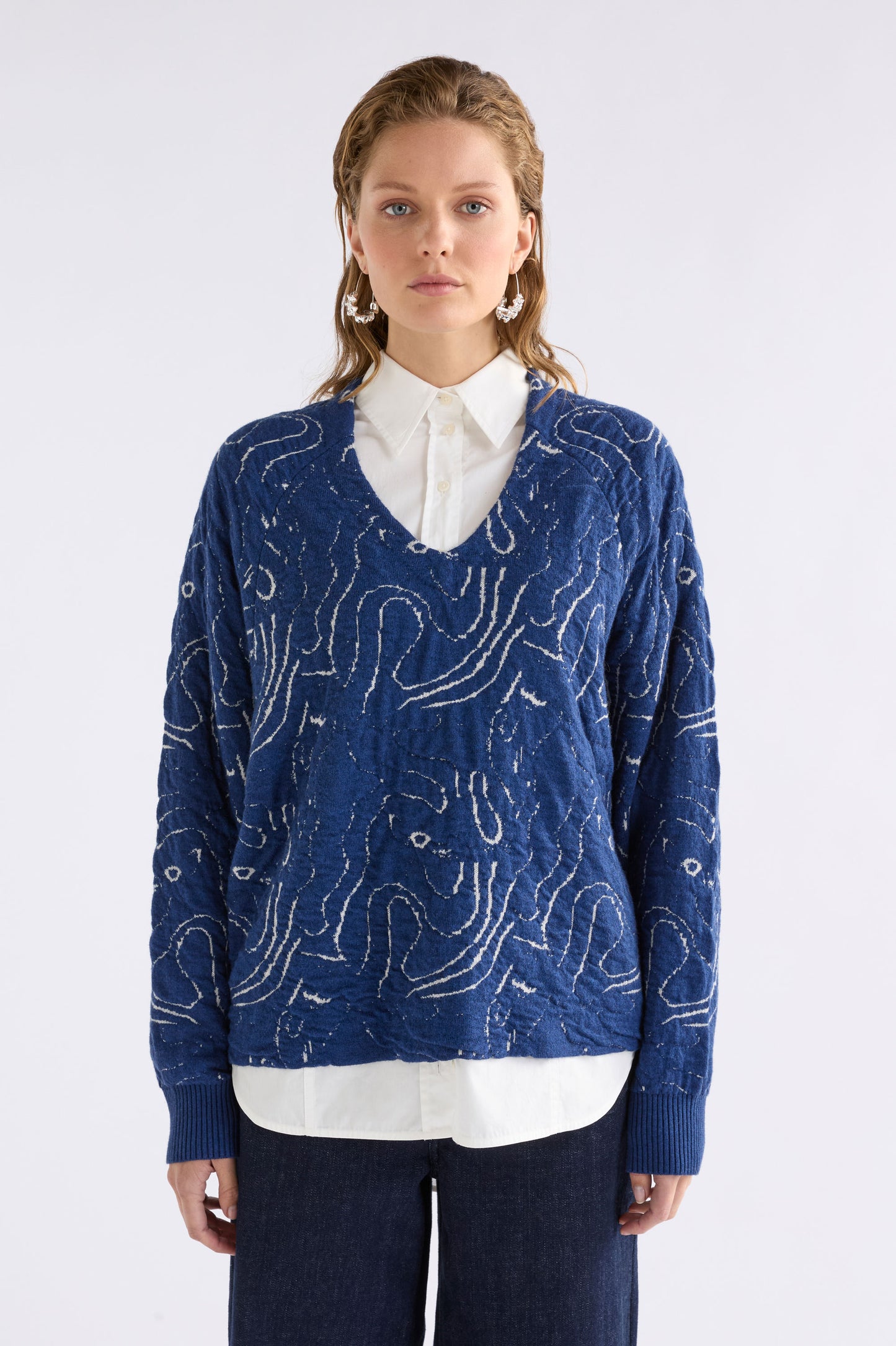 OTILLIA KNIT SWEAT (Blue/Silv)
