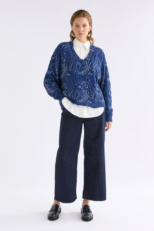 OTILLIA KNIT SWEAT (Blue/Silv)